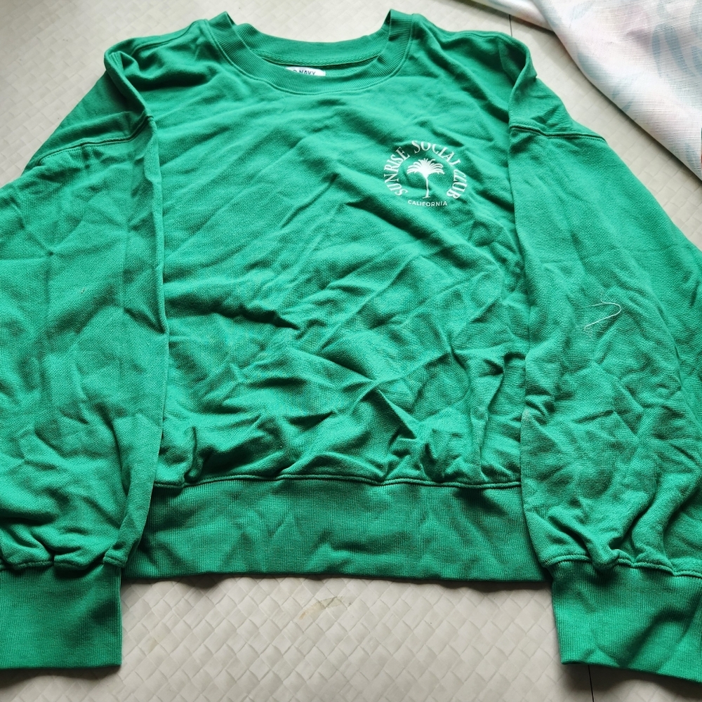 Women's Old Navy Green Graphic Sweatshirt XXL